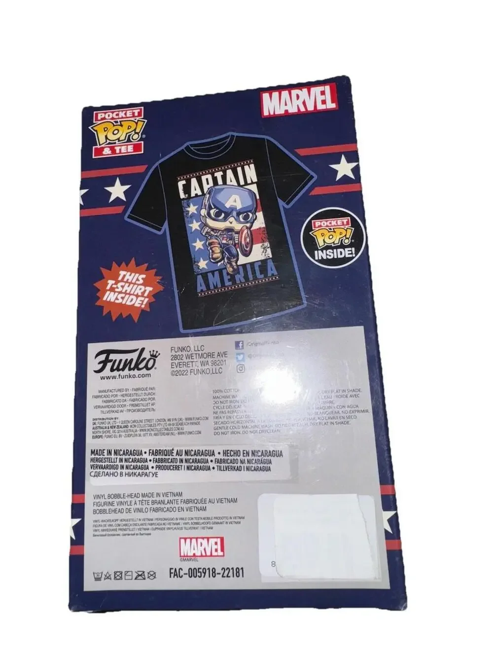 Marvel’s Captain America- Pocket POP/T-Shirt (Small) Bundle - FUNKO POP! MINIS